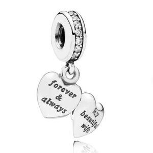 My Beautiful Wife Openable Locket Dangle Charm Sterling Silver